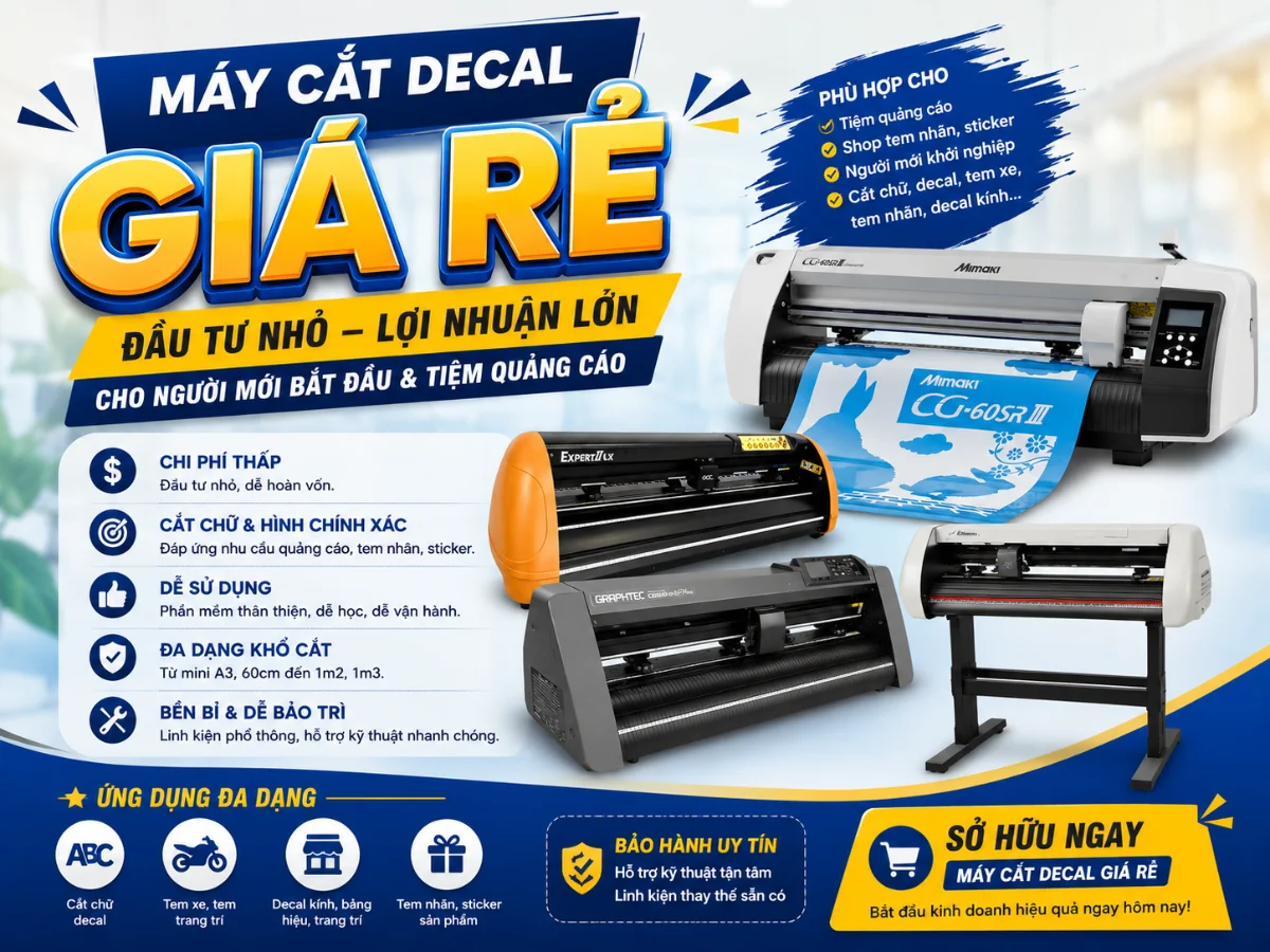 Máy cắt decal rẻ có nên mua không?